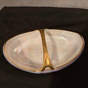 VTG 1930's Bavaria Hutschenreuther Selb LHS Purple Iridescent CandyDish-6.5"-EUC